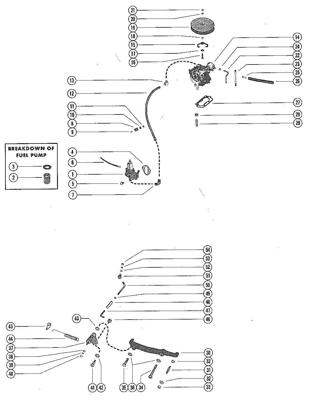 FUEL PUMP, FUEL FILTER AND CARBURETOR