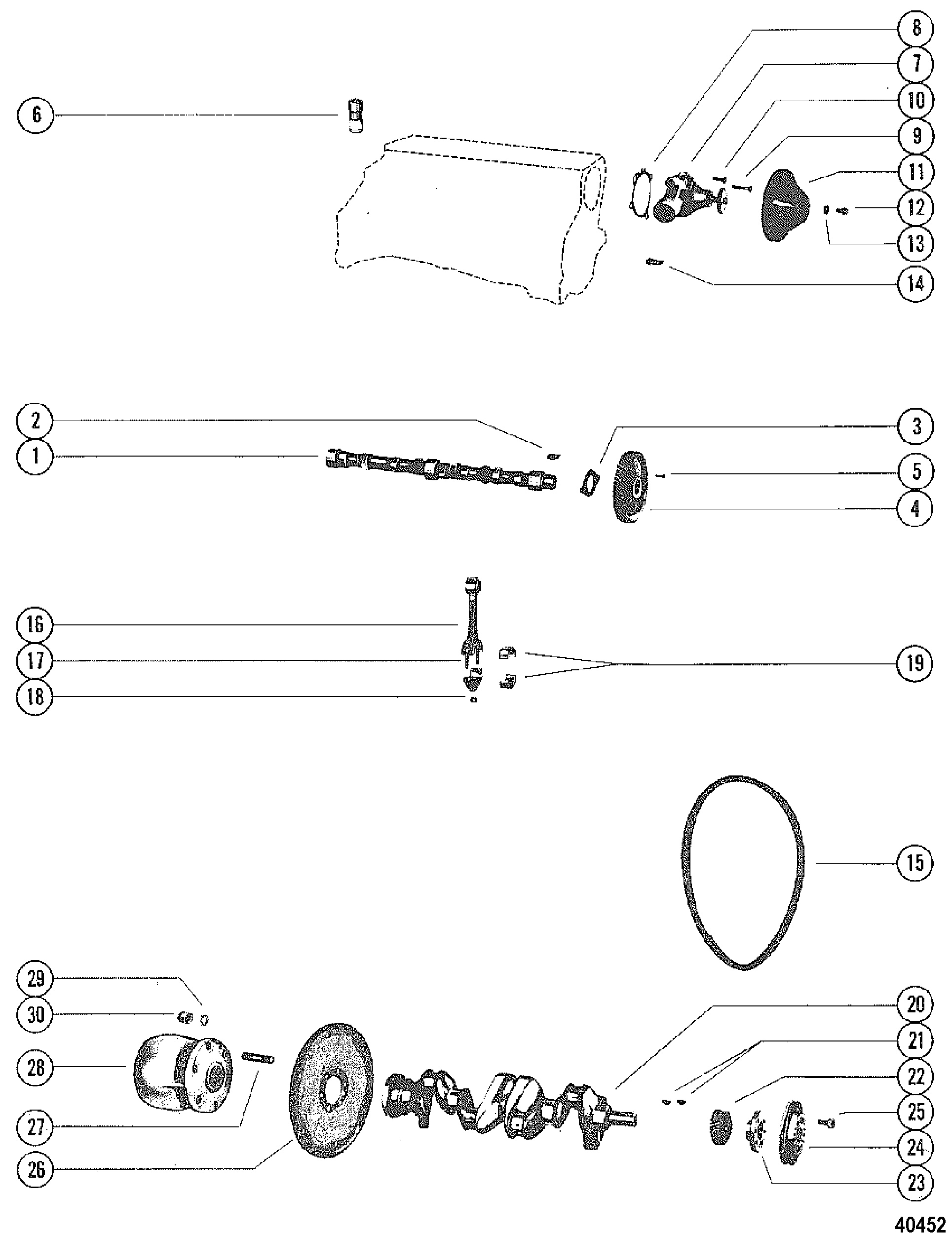 CAMSHAFT, CRANKSHAFT & WATER PUMP