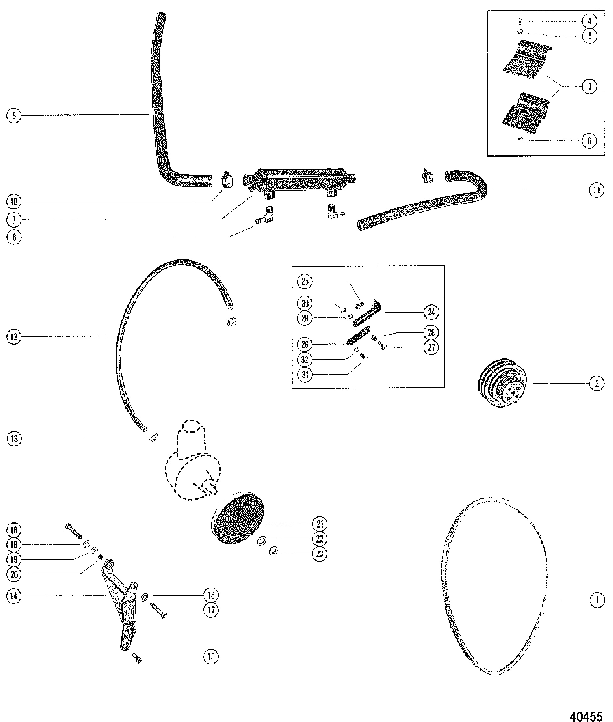 POWER STEERING MOUNTING, Without Closed Cooling