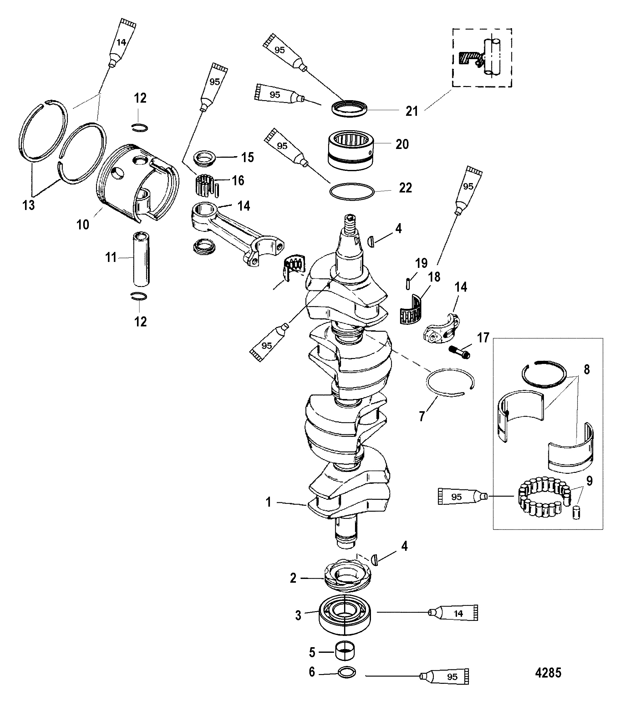 Crankshaft, Pistons and Connecting Rods
