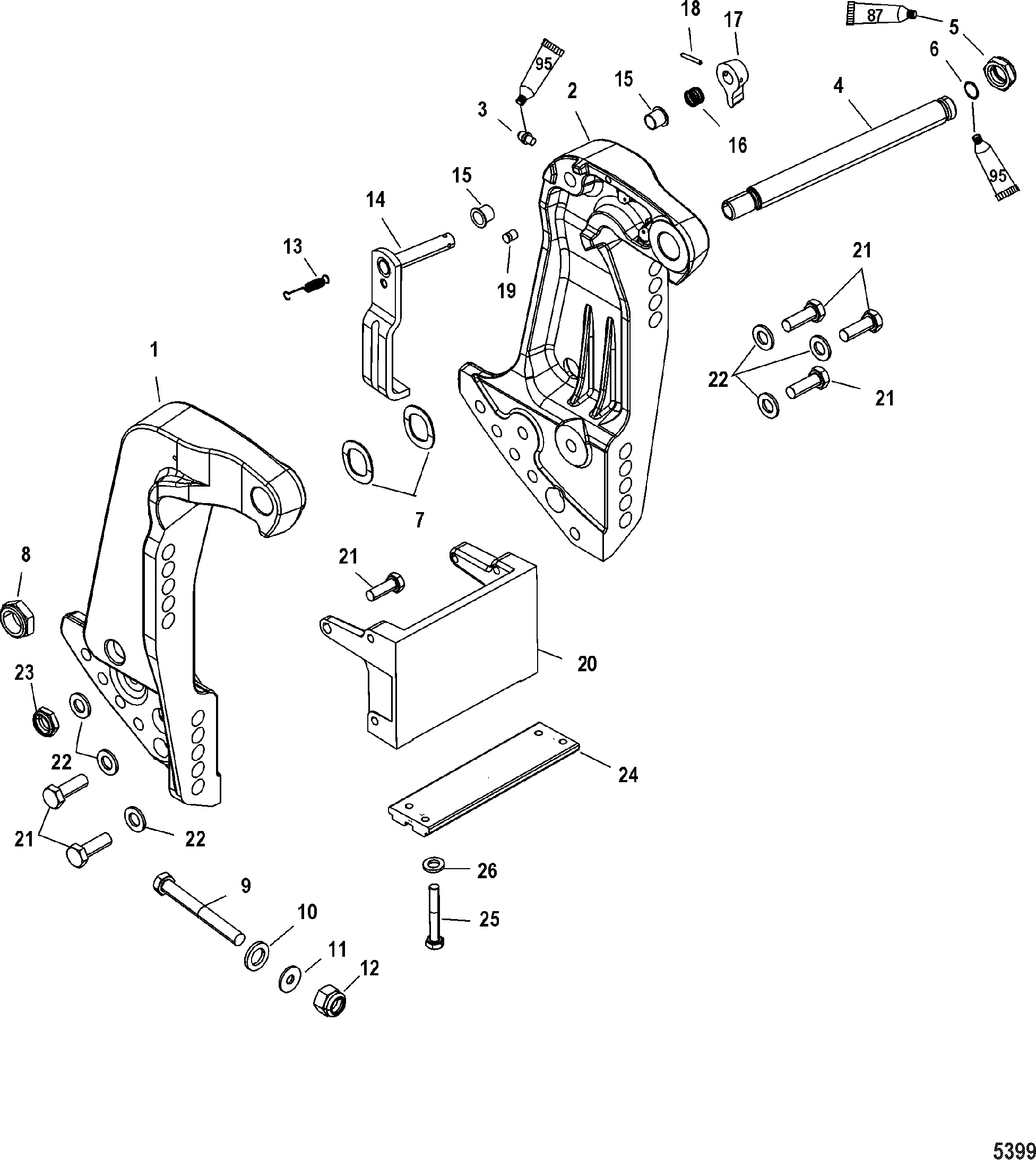 Transom Bracket(S N USA-0T800999 Bel-0P267999 and Below)