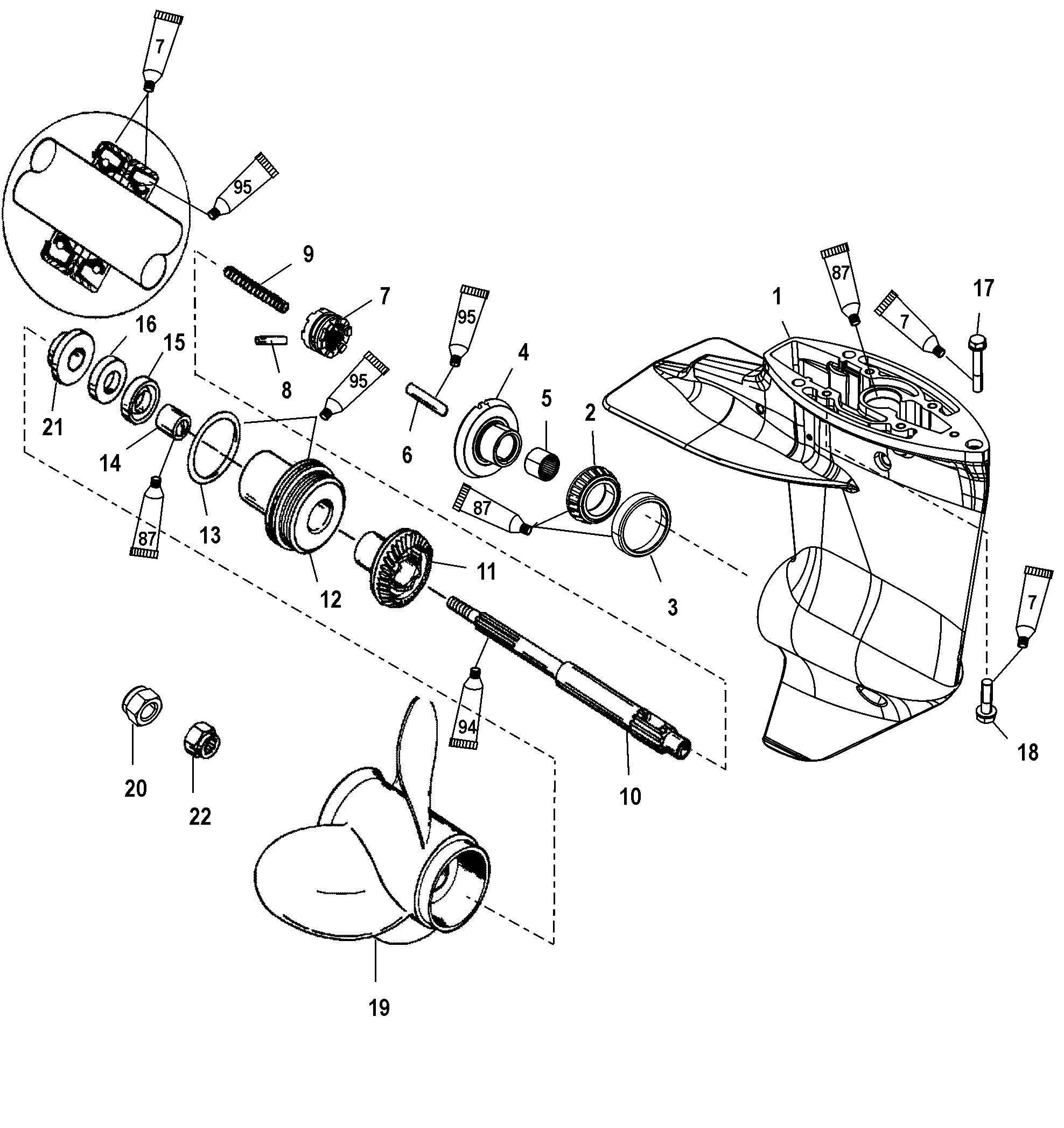 Gear Housing, Propeller Shaft- 2.00 1 Gear Ratio-Non-Bigfoot