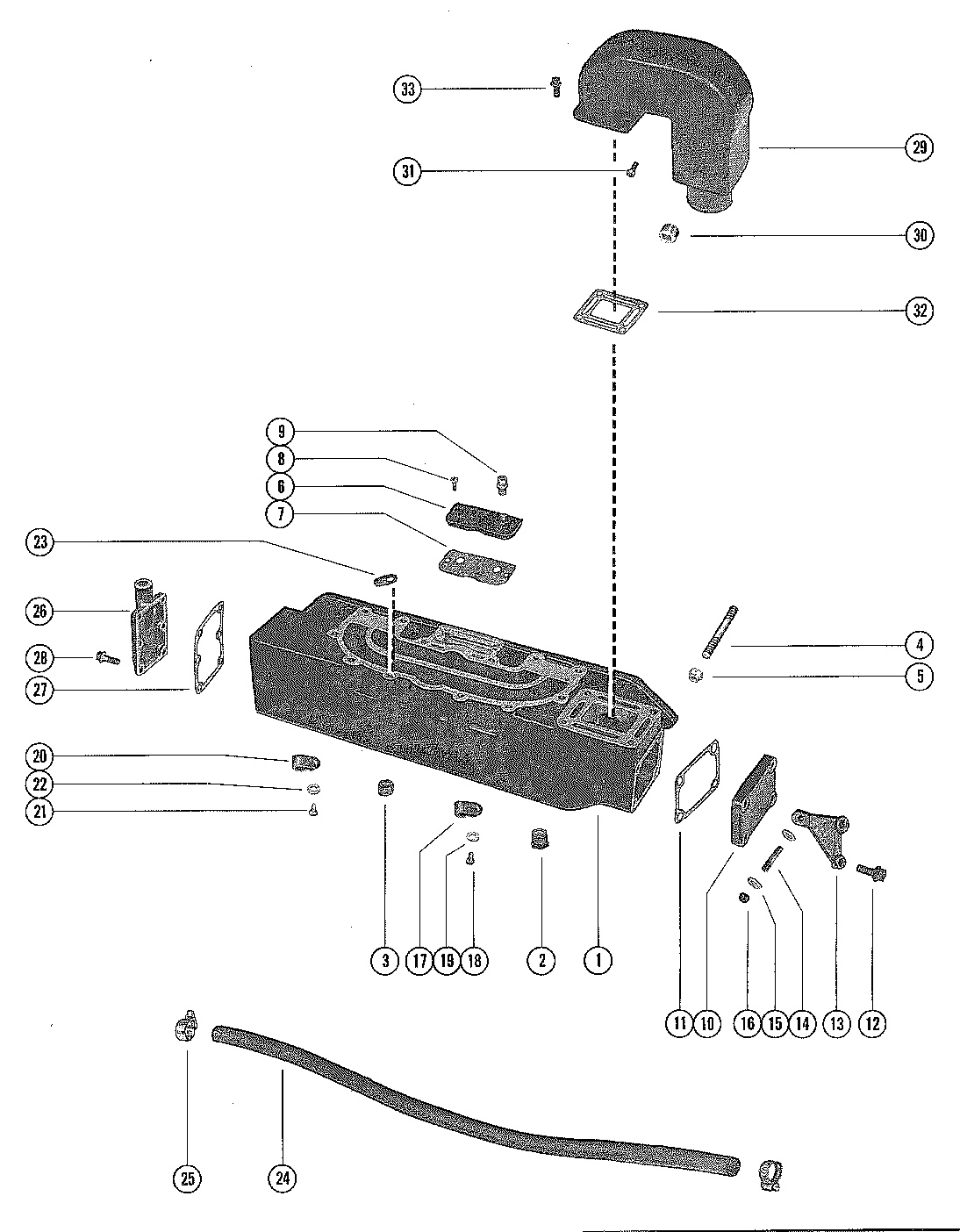 EXHAUST MANIFOLD ASSEMBLY , END CAP AND ELBOW ASSEMBLY