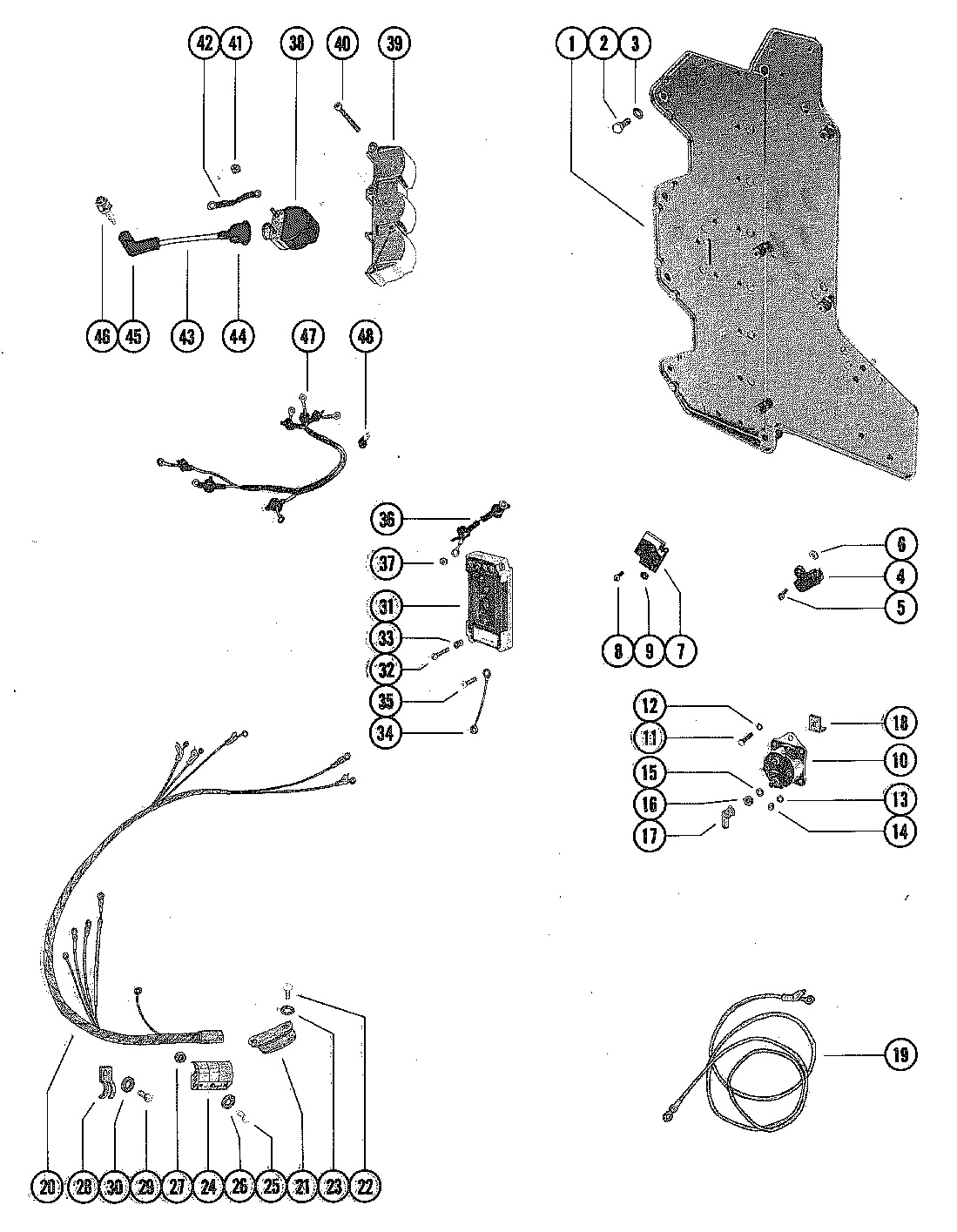 WIRING HARNESS, SWITCH BOX AND IGNITION COIL