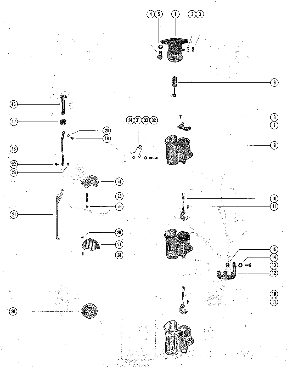 CARBURETOR LINKAGE AND CHOKE SOLENOID