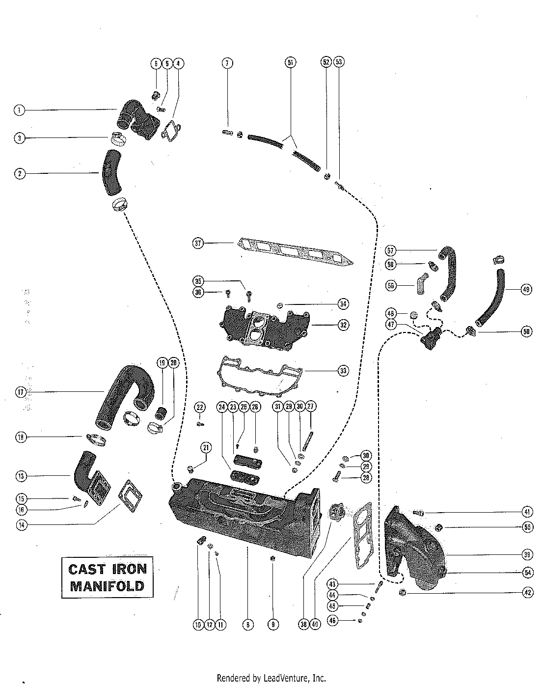 EXHAUST MANIFOLD ASSEMBLY (CAST-IRON)