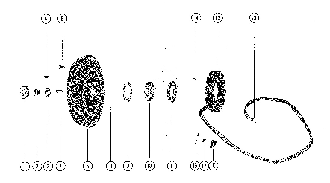 FLYWHEEL ASSEMBLY AND STATOR