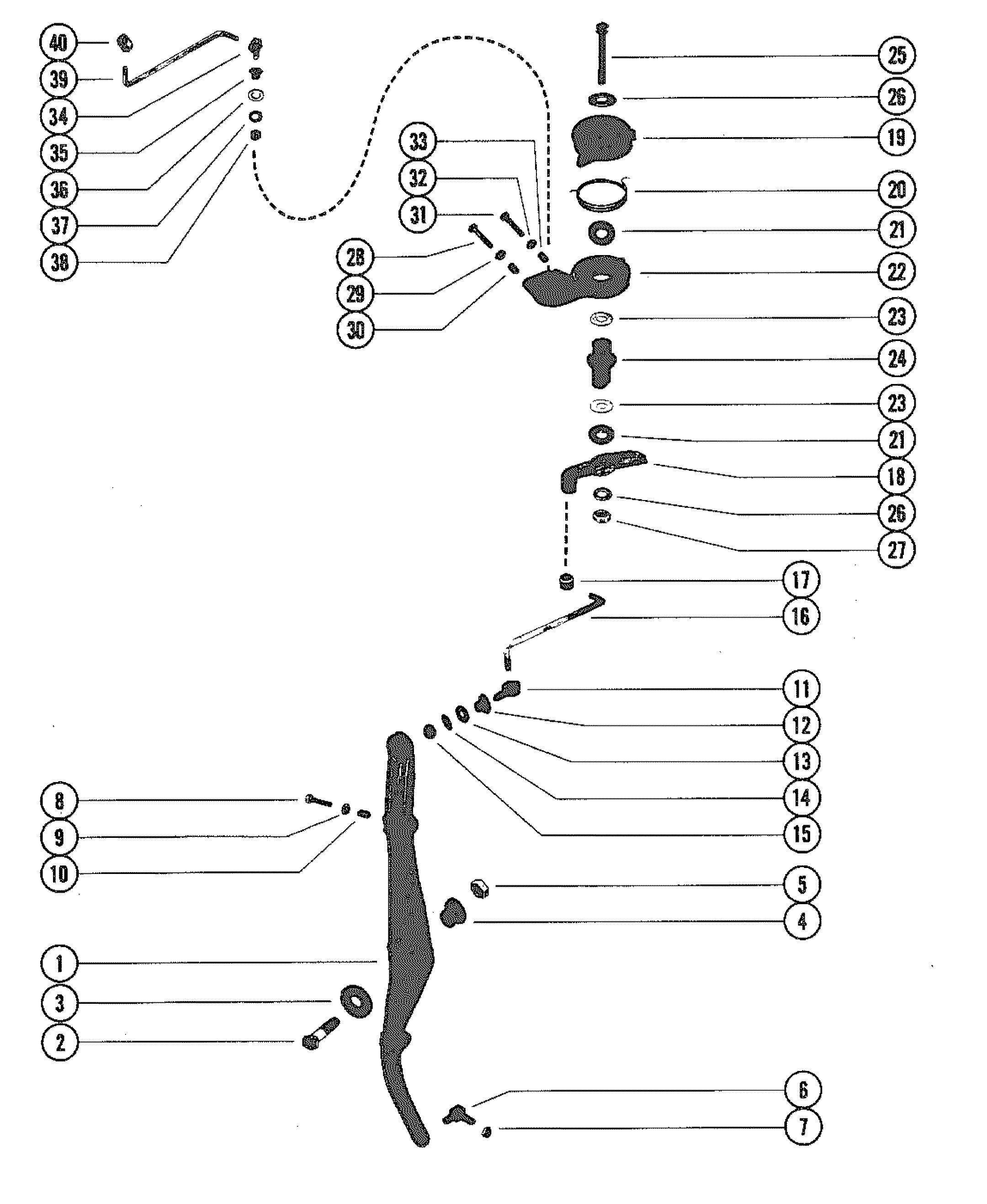 THROTTLE LEVER AND LINK RODS