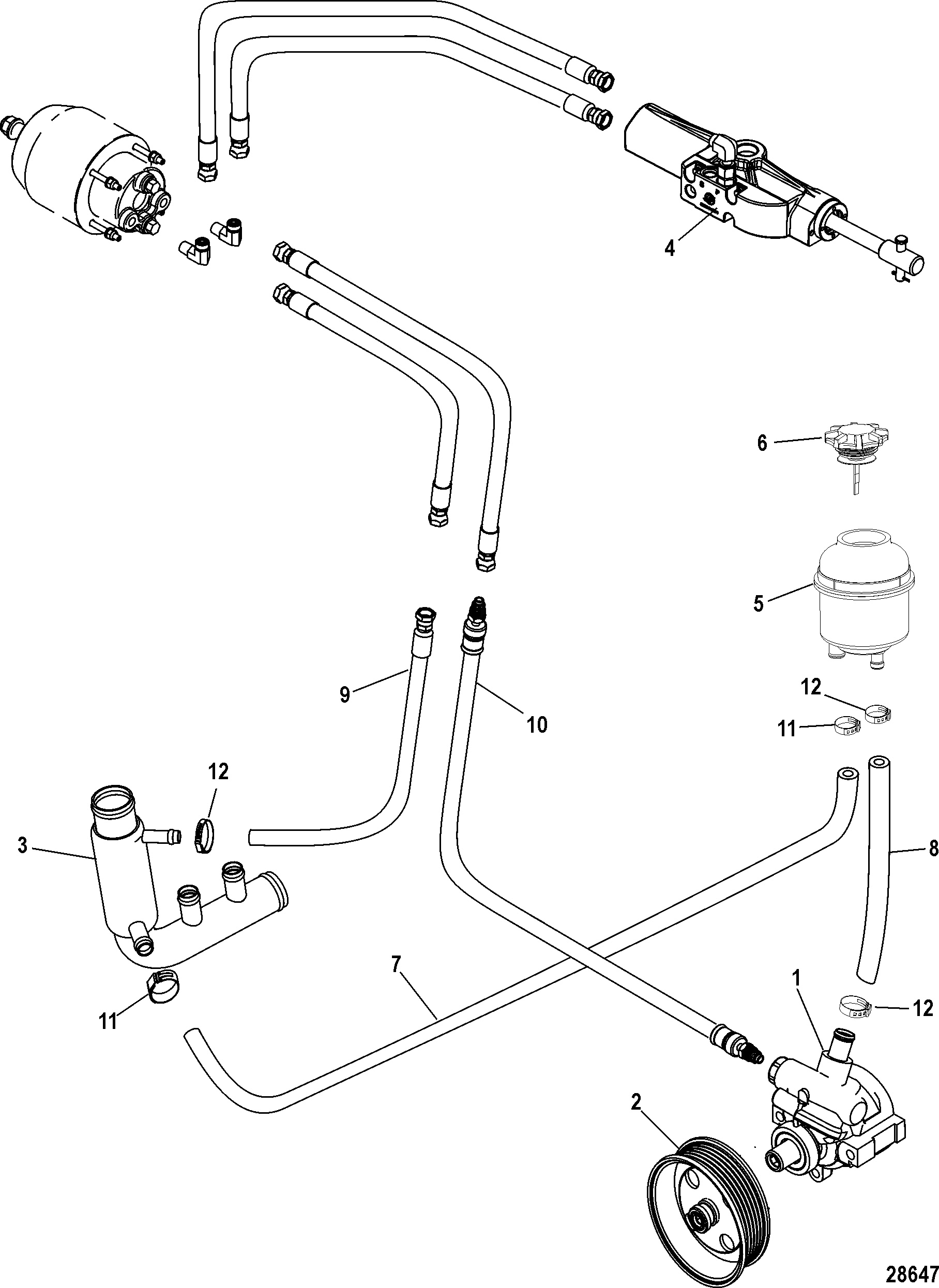 Composants de direction, direction assistée hydraulique