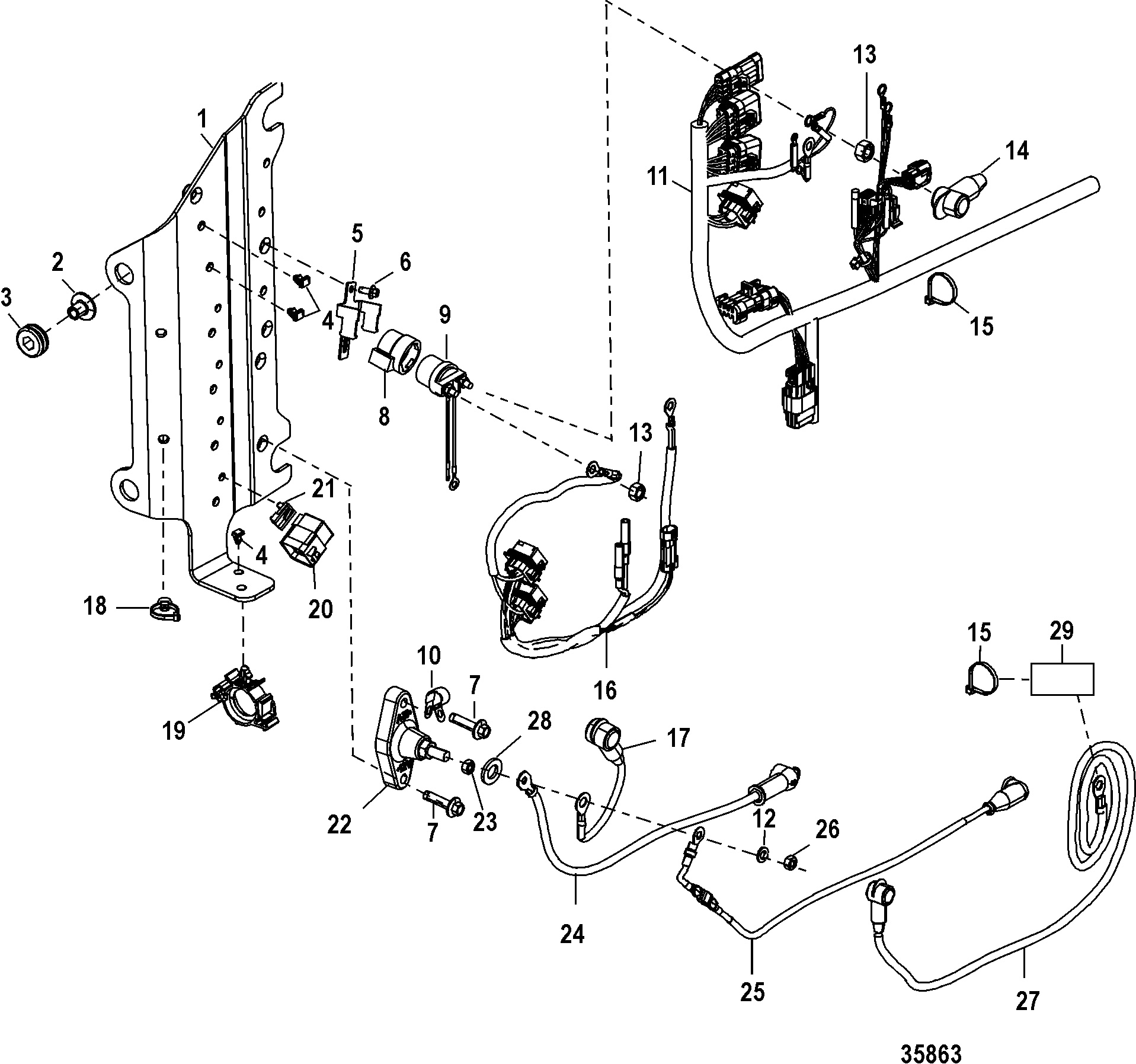 Electrical Plate Components, Serial Number 1B723943 and Up