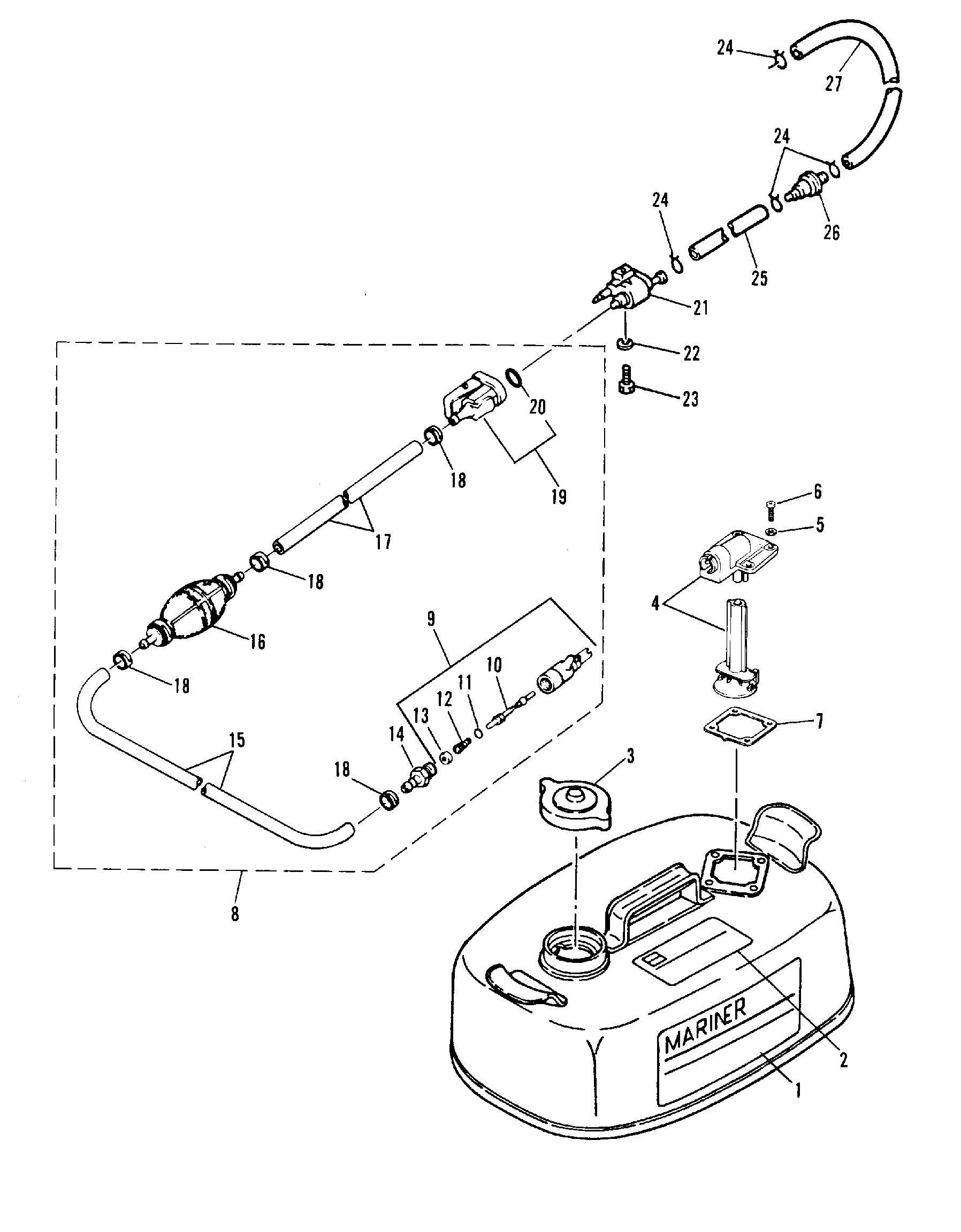 RÉSERVOIR DE CARBURANT ET CONDUITES DE CARBURANT (ORIGINAL)(14 LITRE)