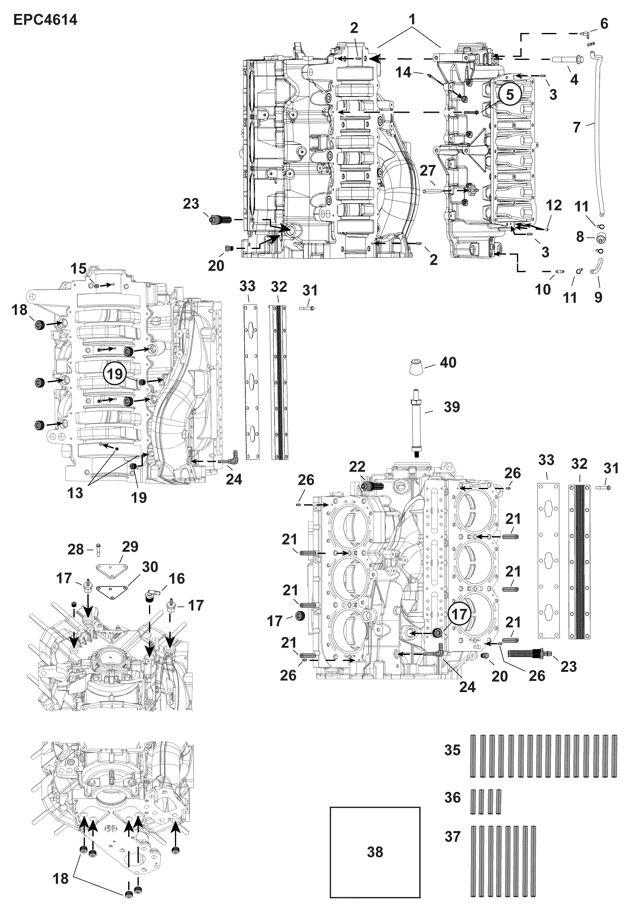 Cylinders and crankcase