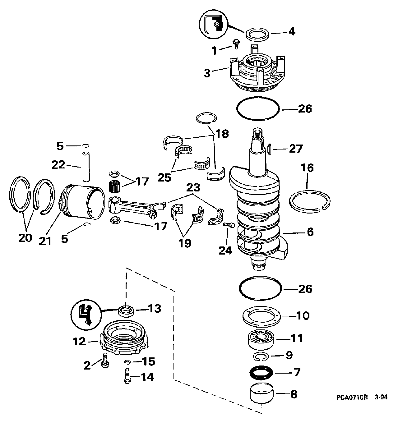 Vilebrequin et pistons