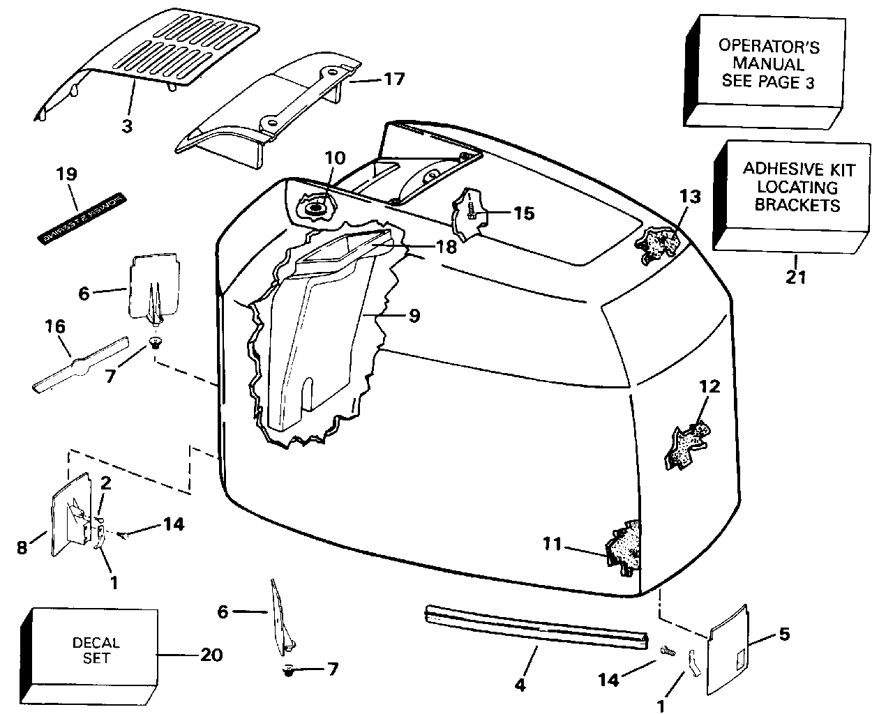 Capot moteur – Johnson – 200TX, 200CX, 225