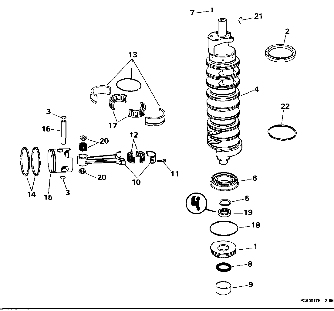 Vilebrequin et pistons