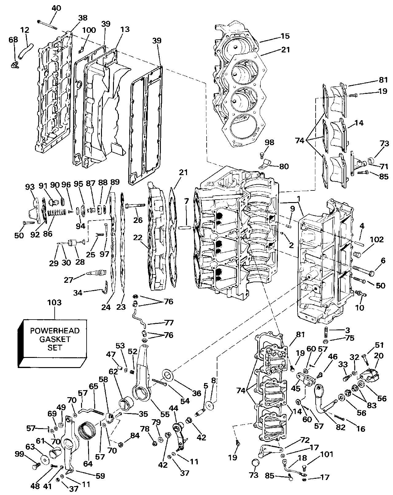 Cylindres et carter-moteur