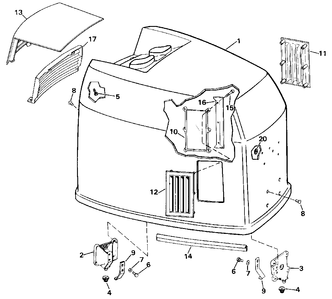 Capot moteur – Johnson – 200 STL, VE200SL