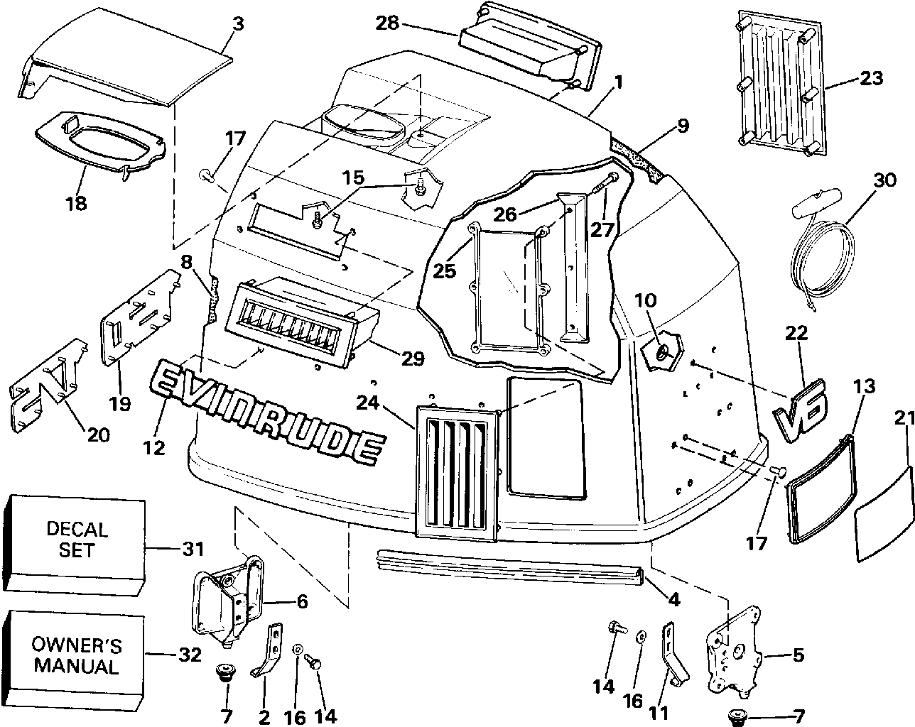 Capot moteur – Evinrude