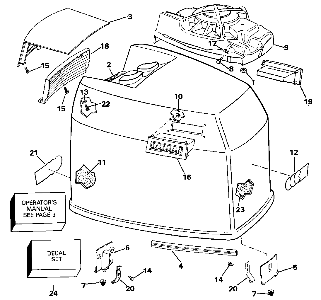 Capot moteur – Evinrude – 185