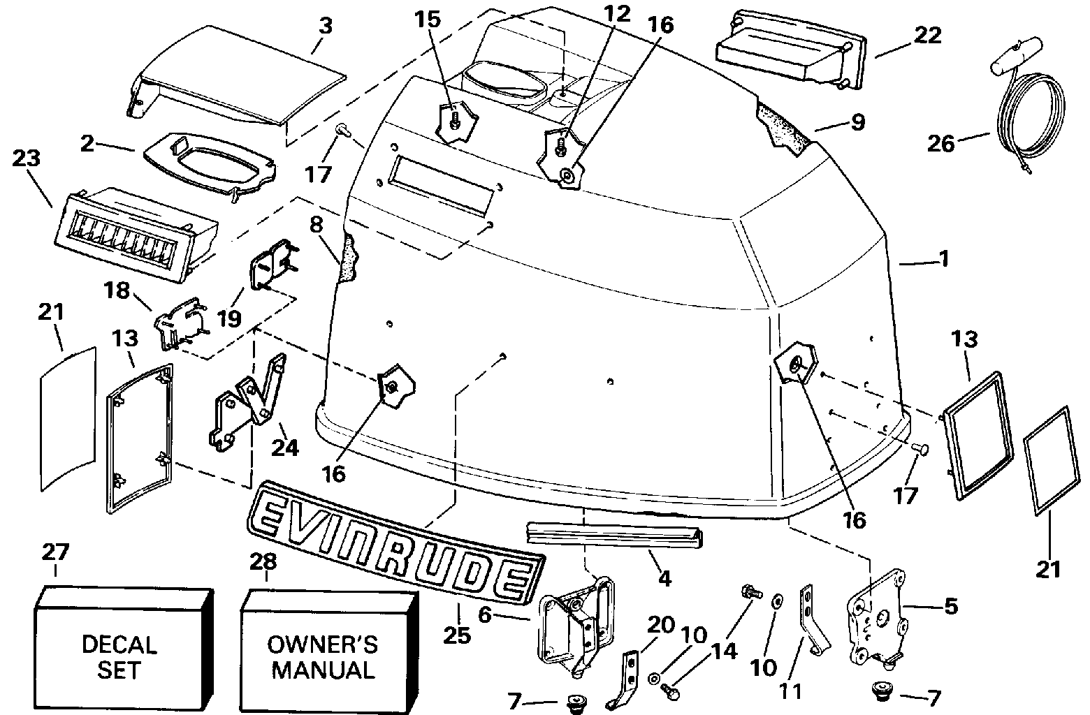 Capot moteur – Evinrude