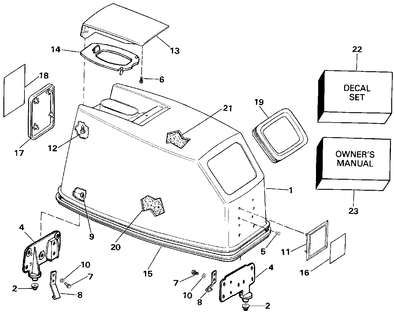 Engine cover – Johnson, manual start only