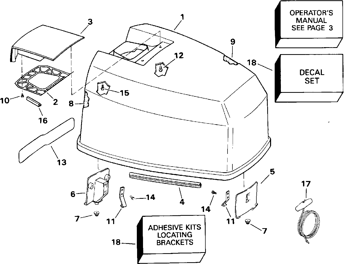 Capot moteur – modèles Johnson 120–140