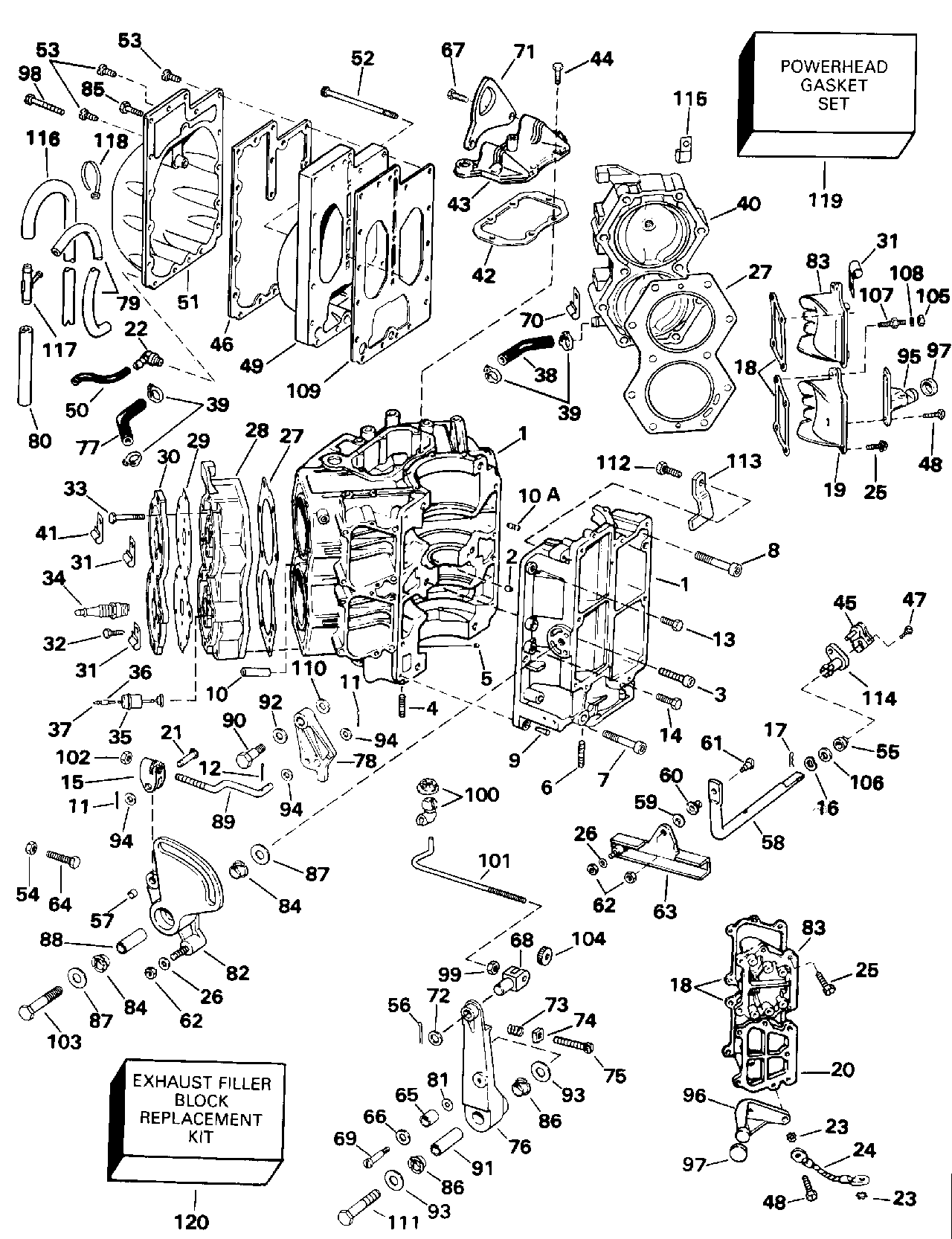 Cylindres et carter-moteur