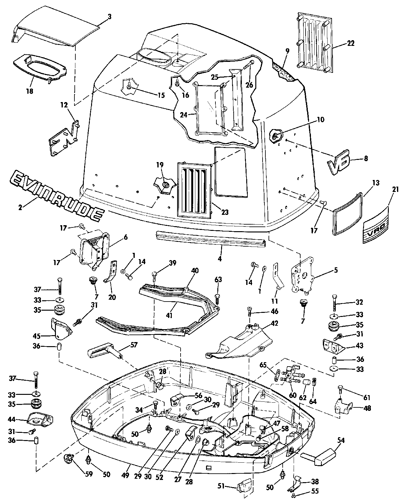 Capot moteur – Evinrude