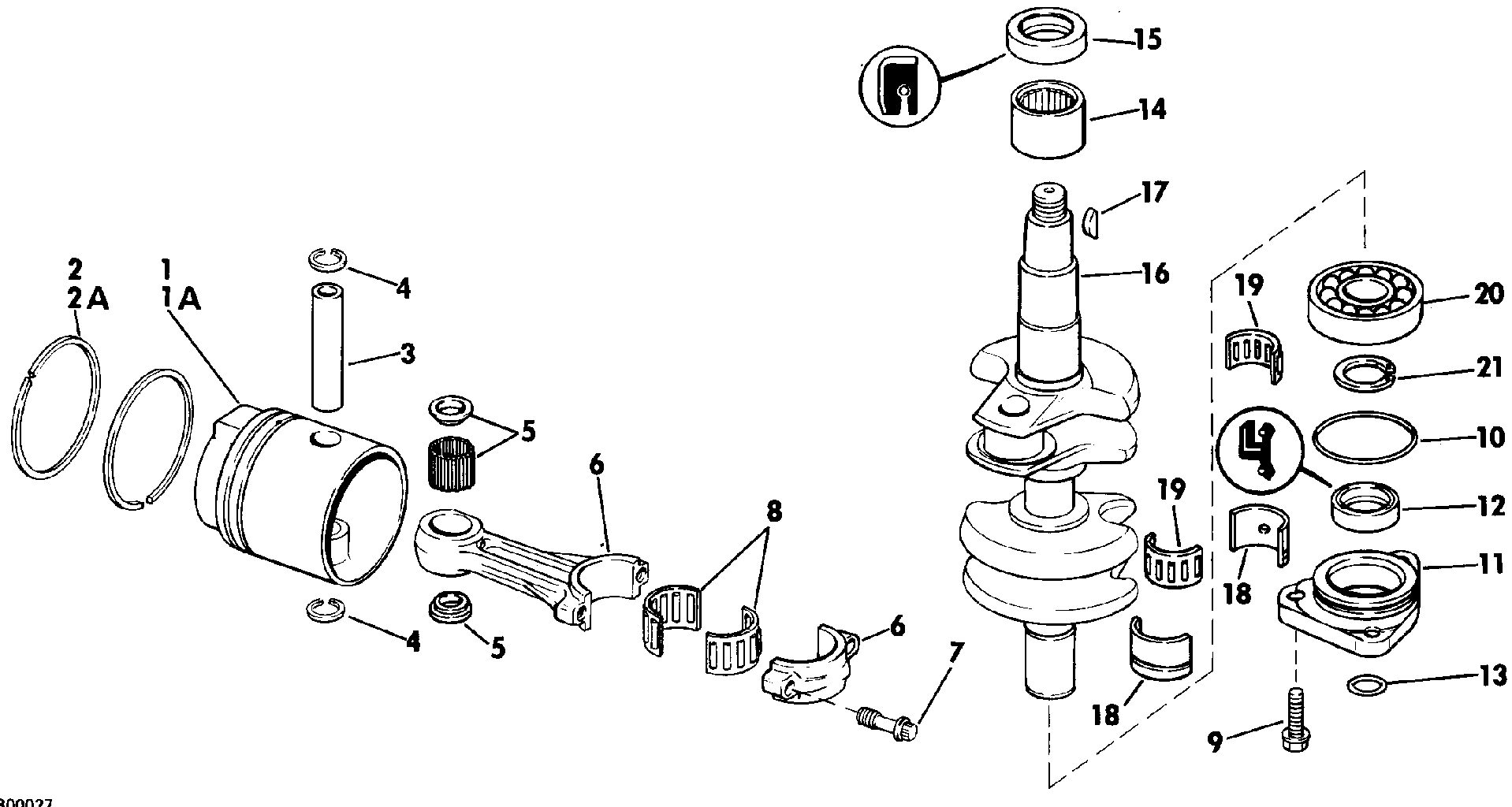 Vilebrequin et pistons