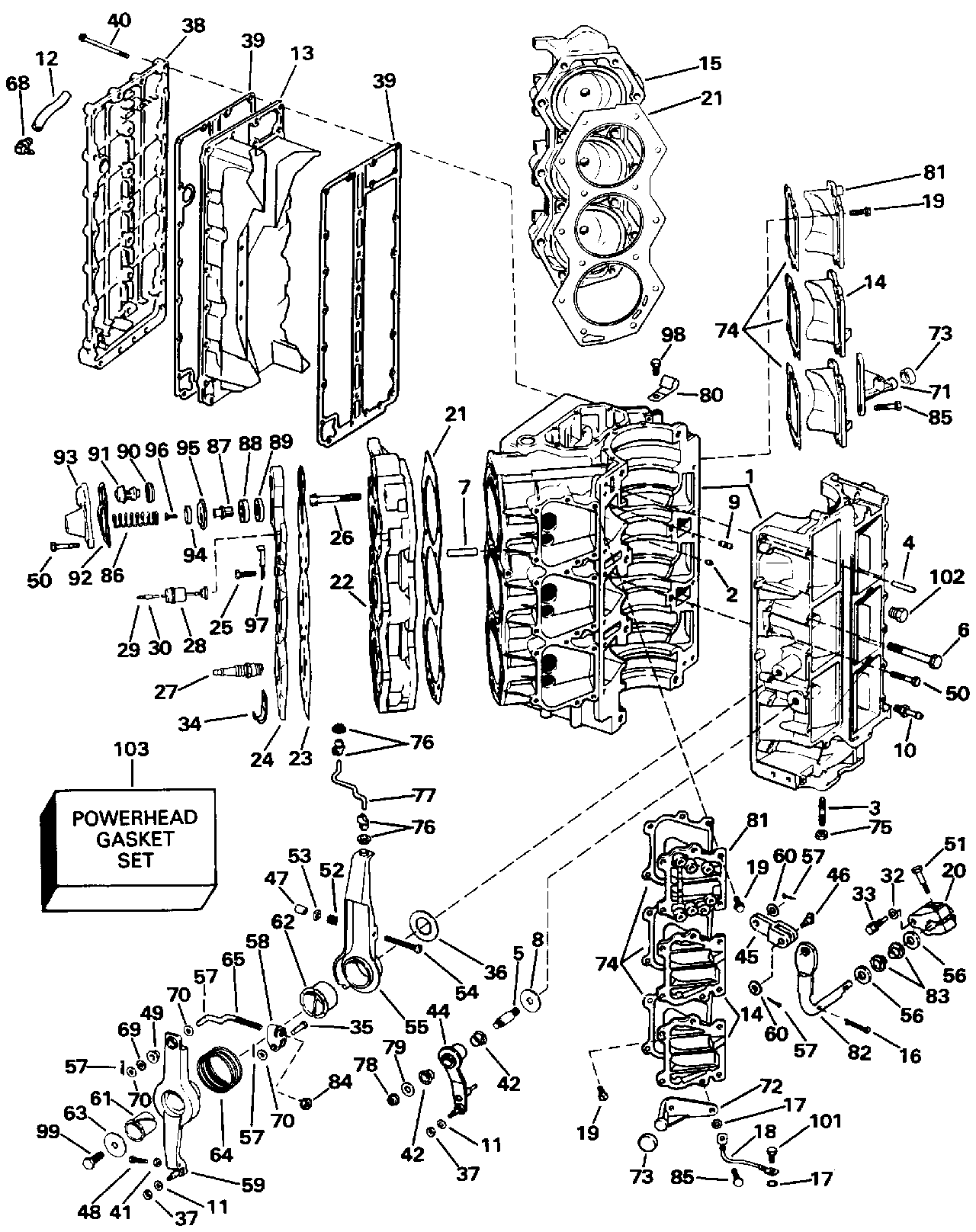 Cylindres et carter-moteur