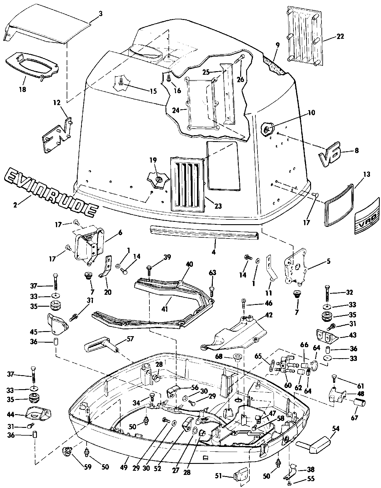 Capot moteur – Evinrude