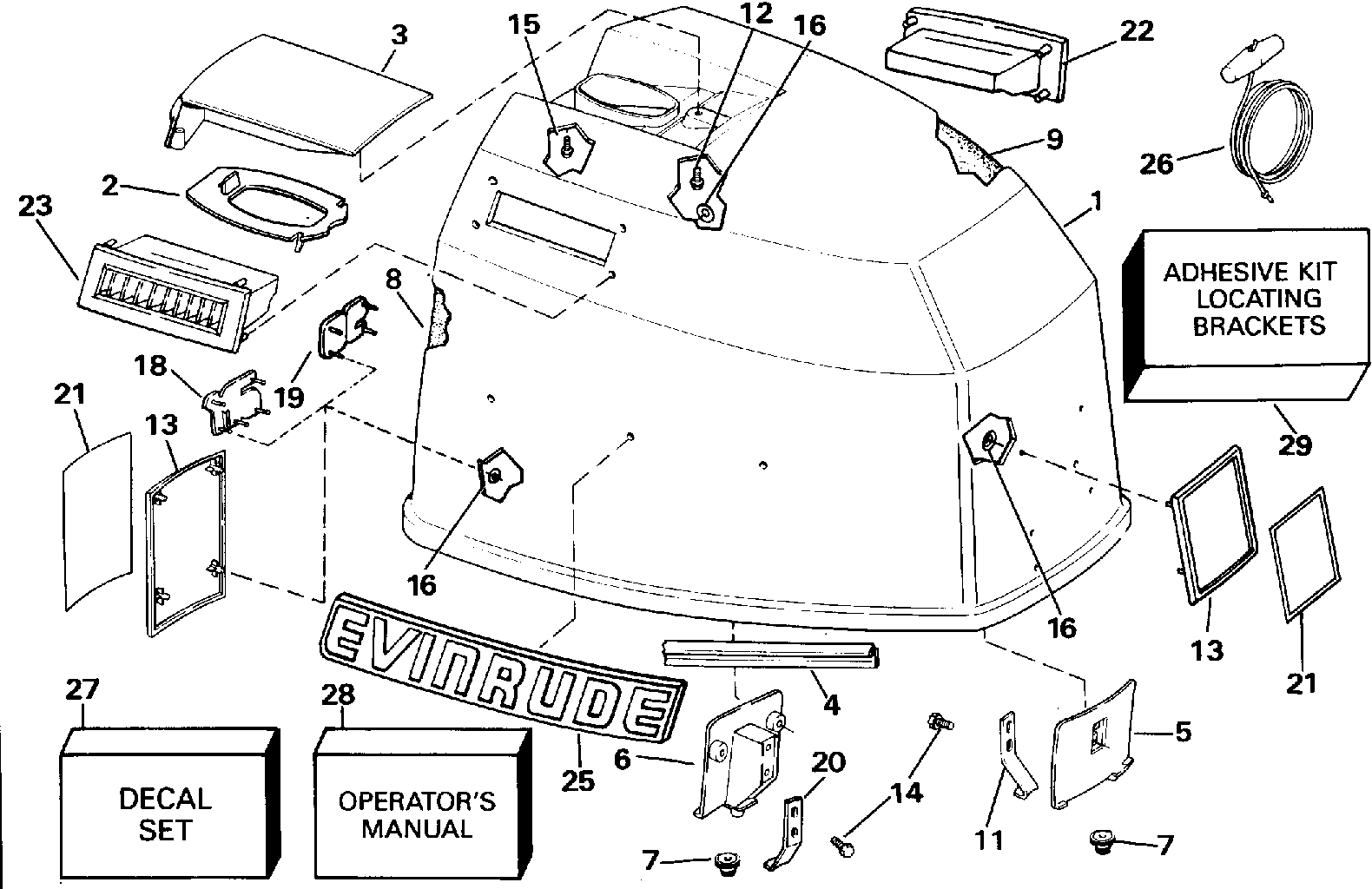 Capot moteur – Evinrude