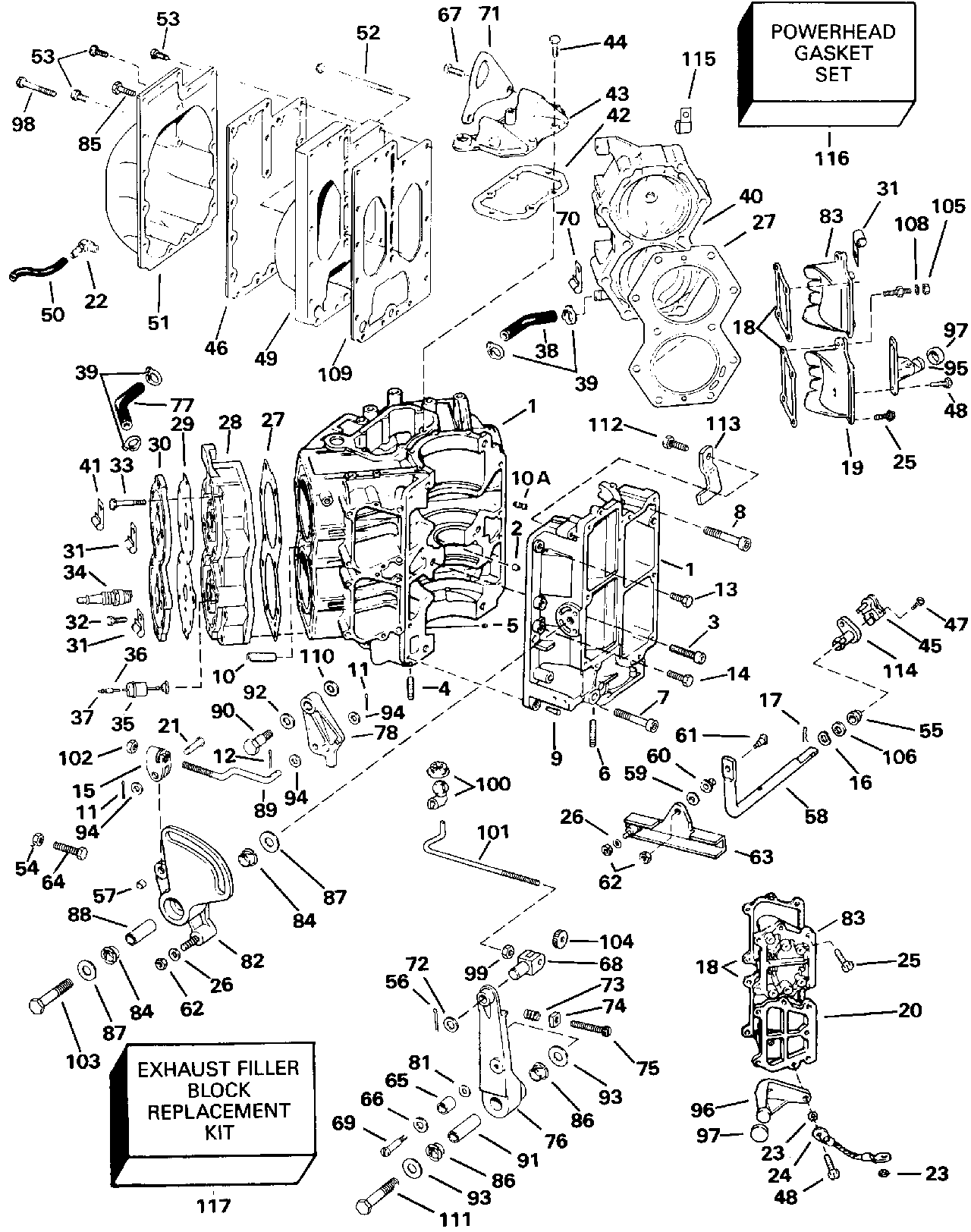 Cylindres et carter-moteur