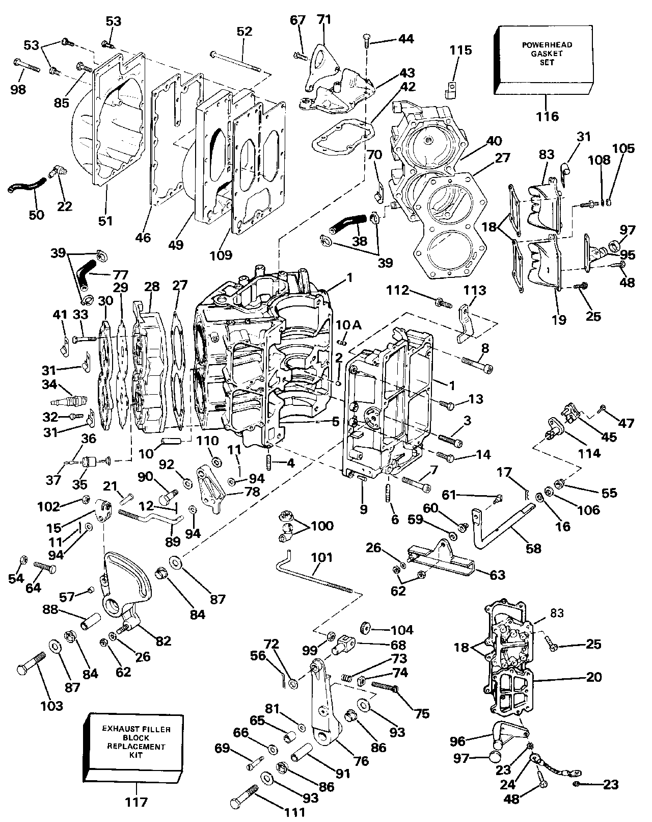 Cylindres et carter-moteur