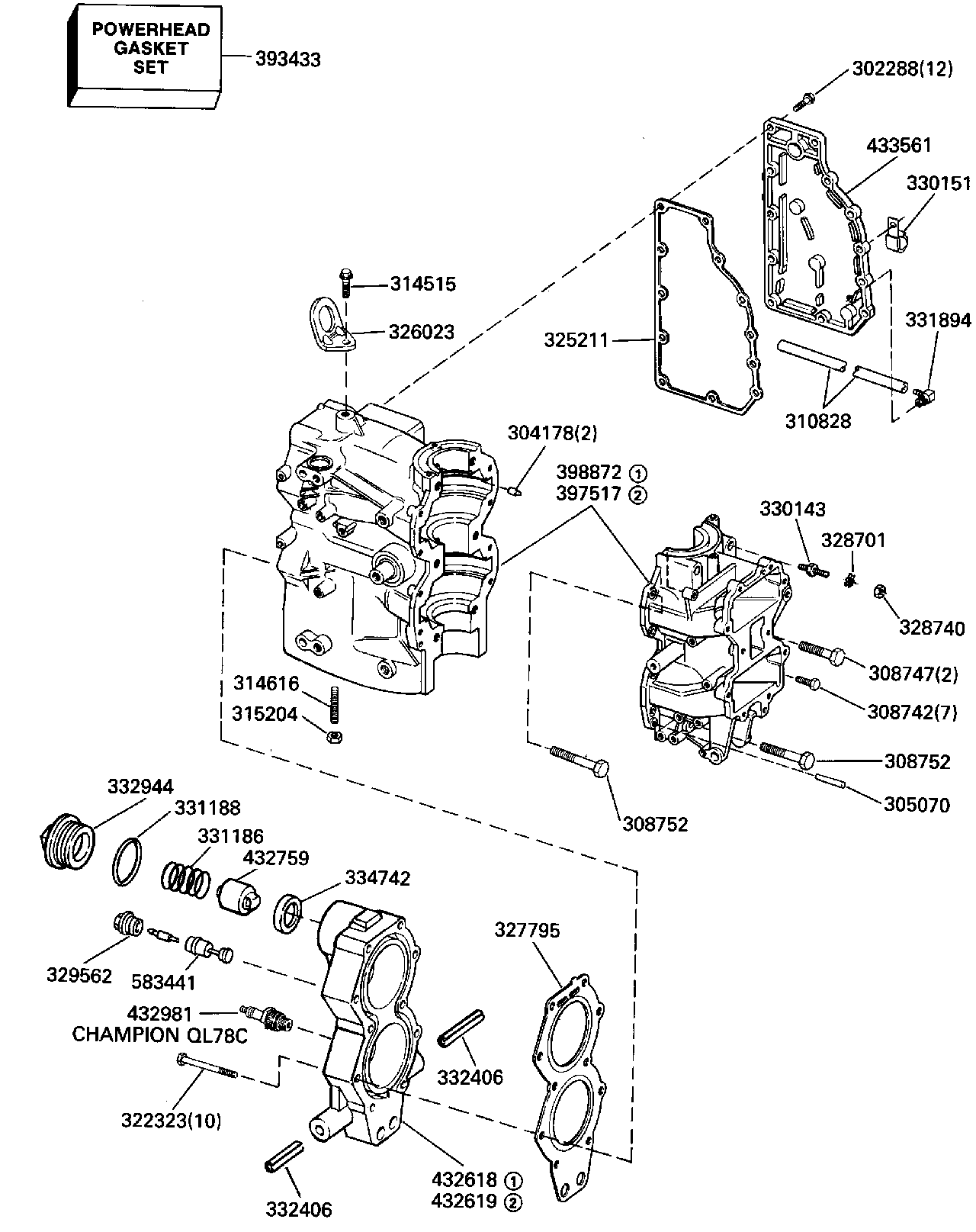 Cylindres et carter-moteur