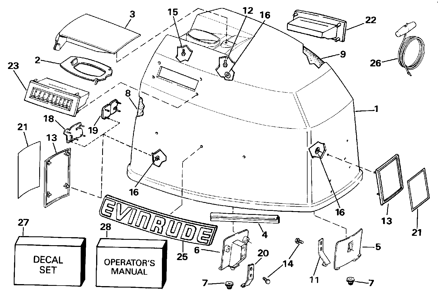 Capot moteur – Evinrude