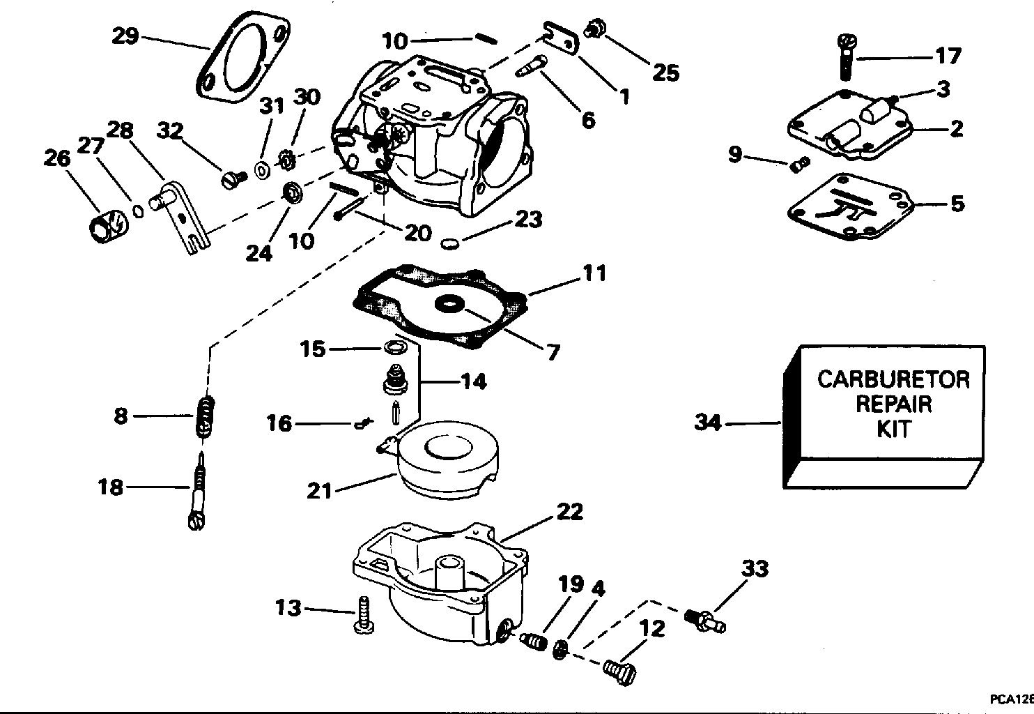 Carburettor – all 45 models, 40RP