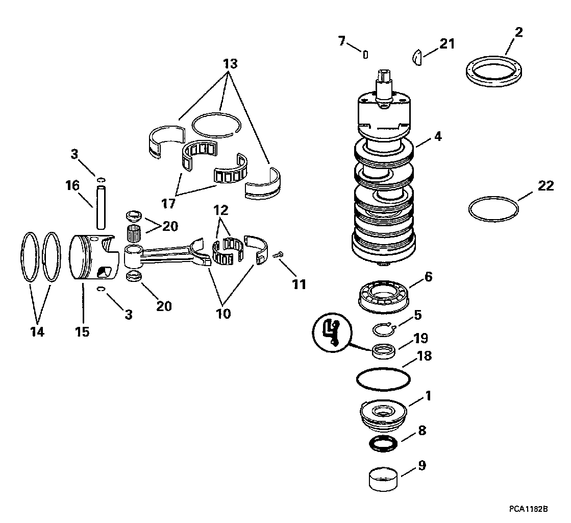 Vilebrequin et pistons
