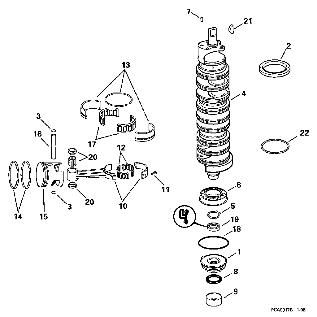 Vilebrequin et pistons