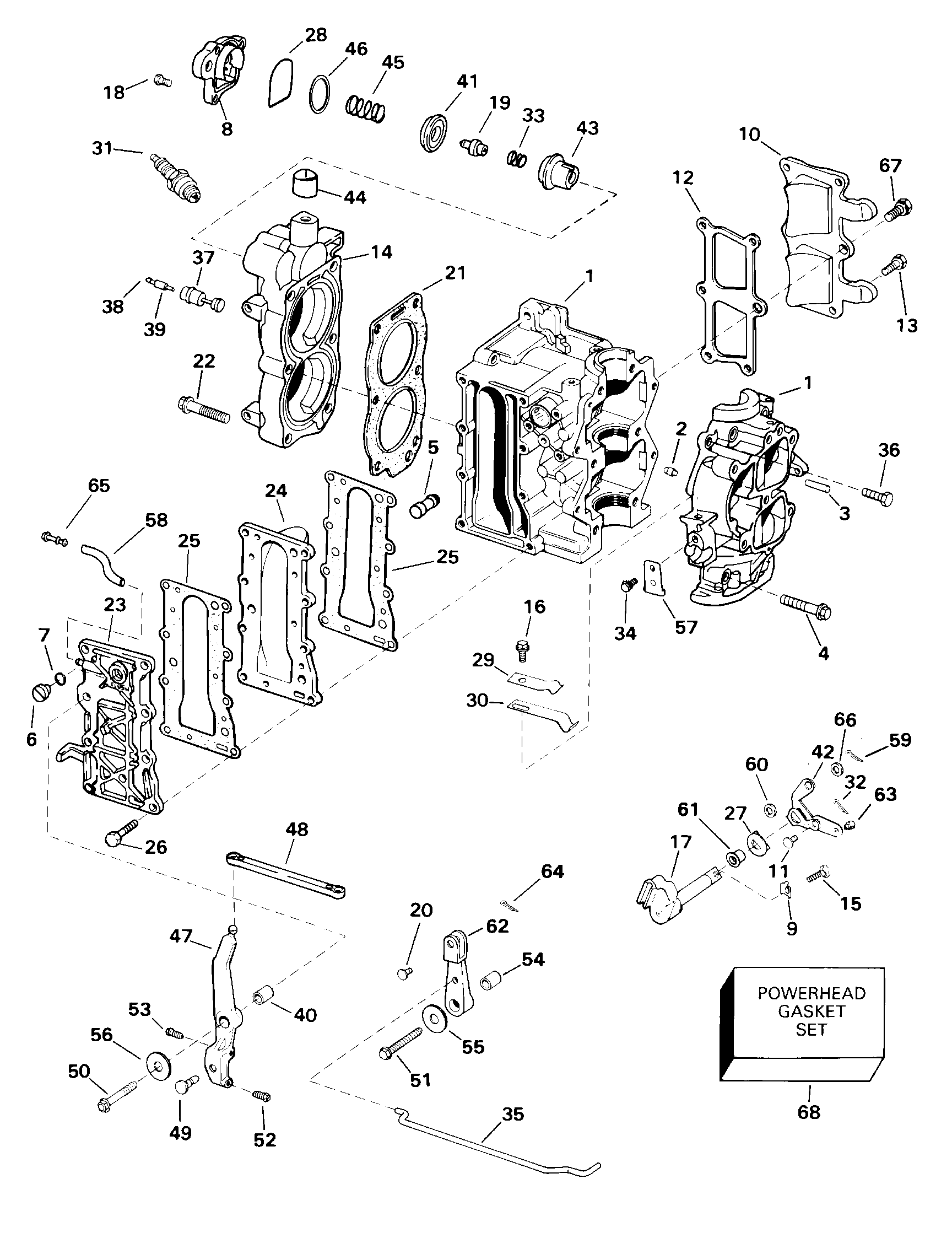 Cylinders and crankcase