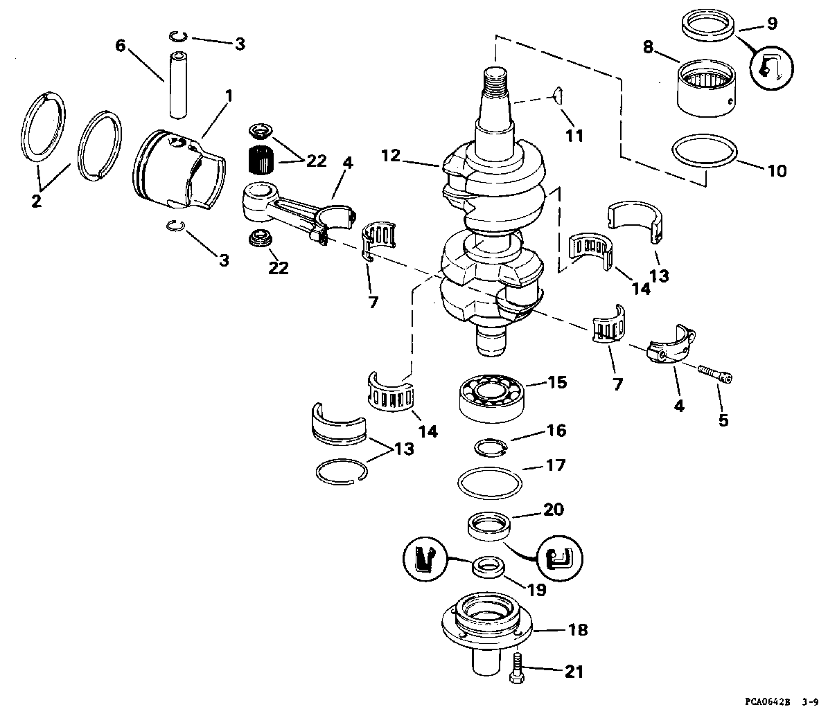 Vilebrequin et pistons