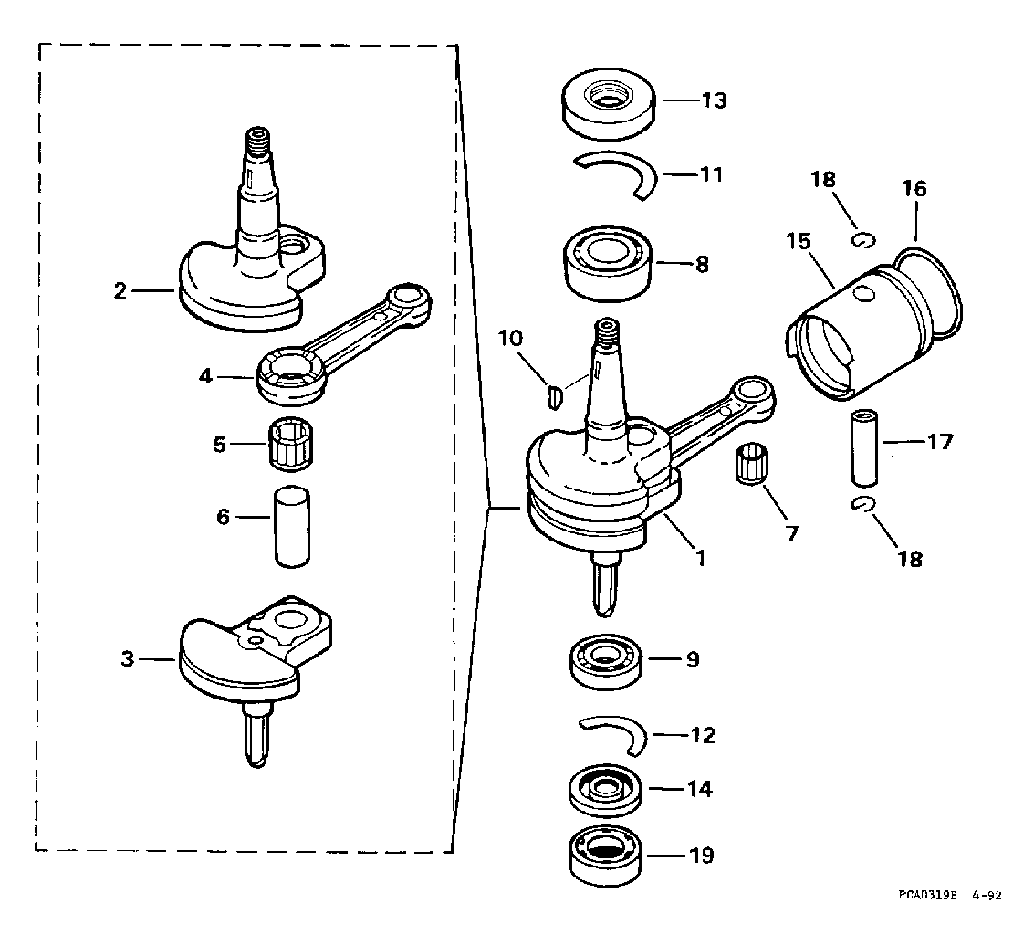 Vilebrequin et pistons