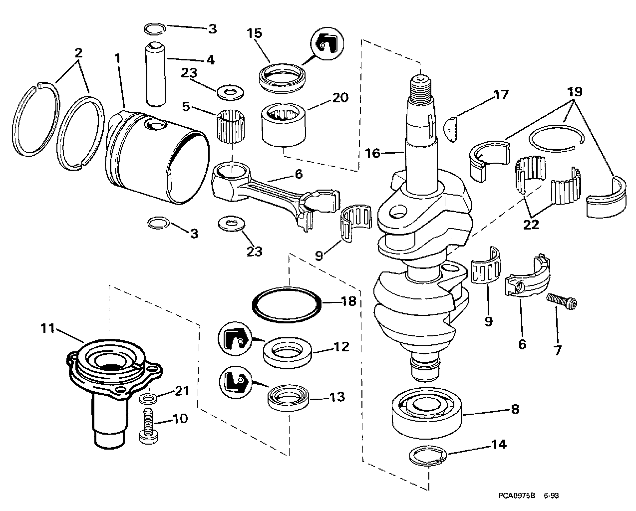 Vilebrequin et pistons