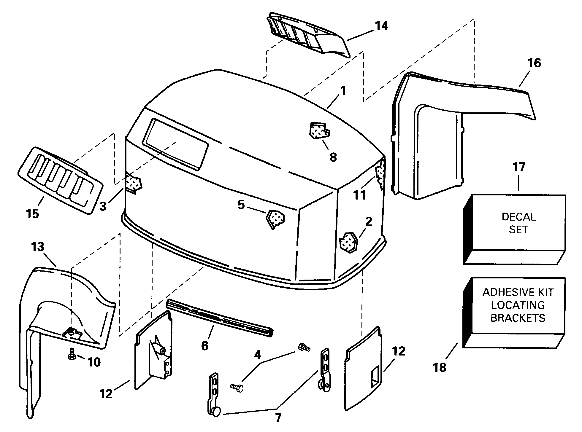 Capot moteur, Evinrude