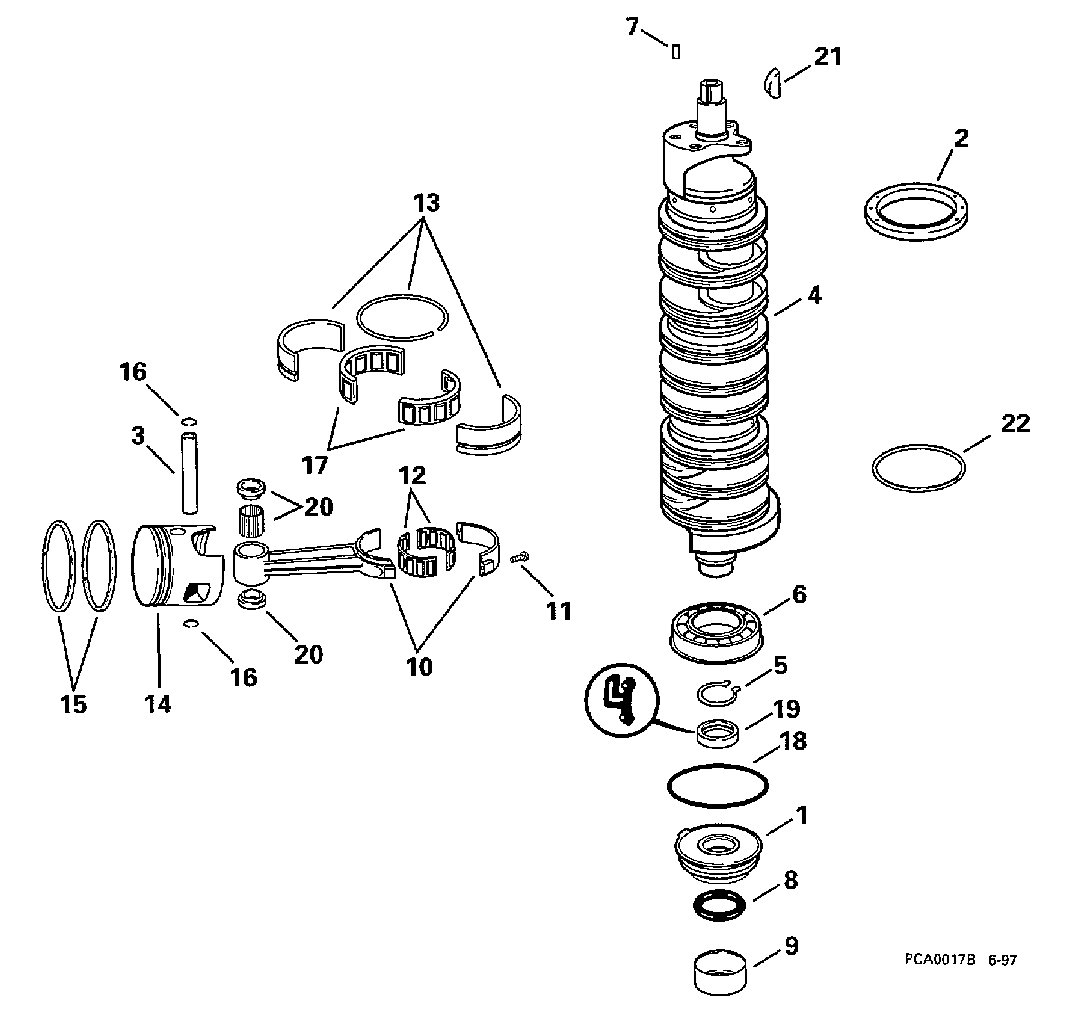 Vilebrequin et pistons