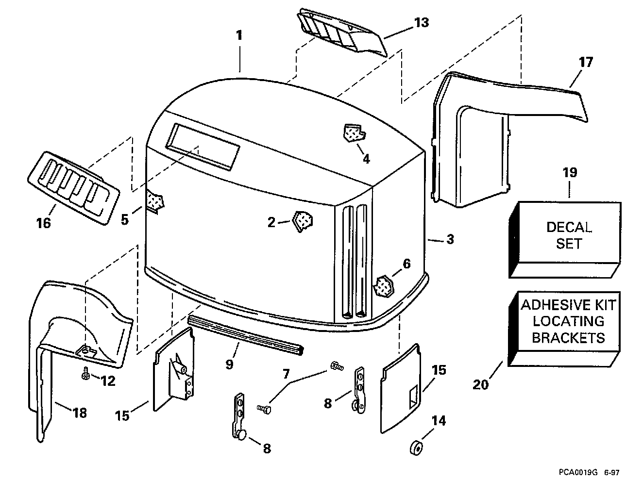Capot moteur, Evinrude