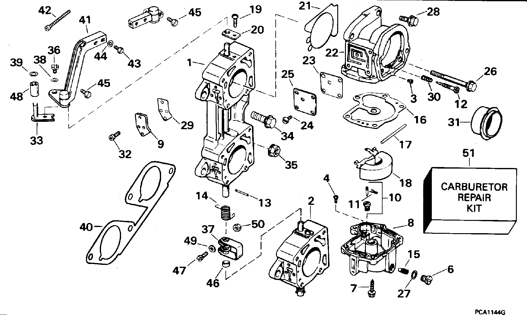 Carburateur et tringlerie – 200