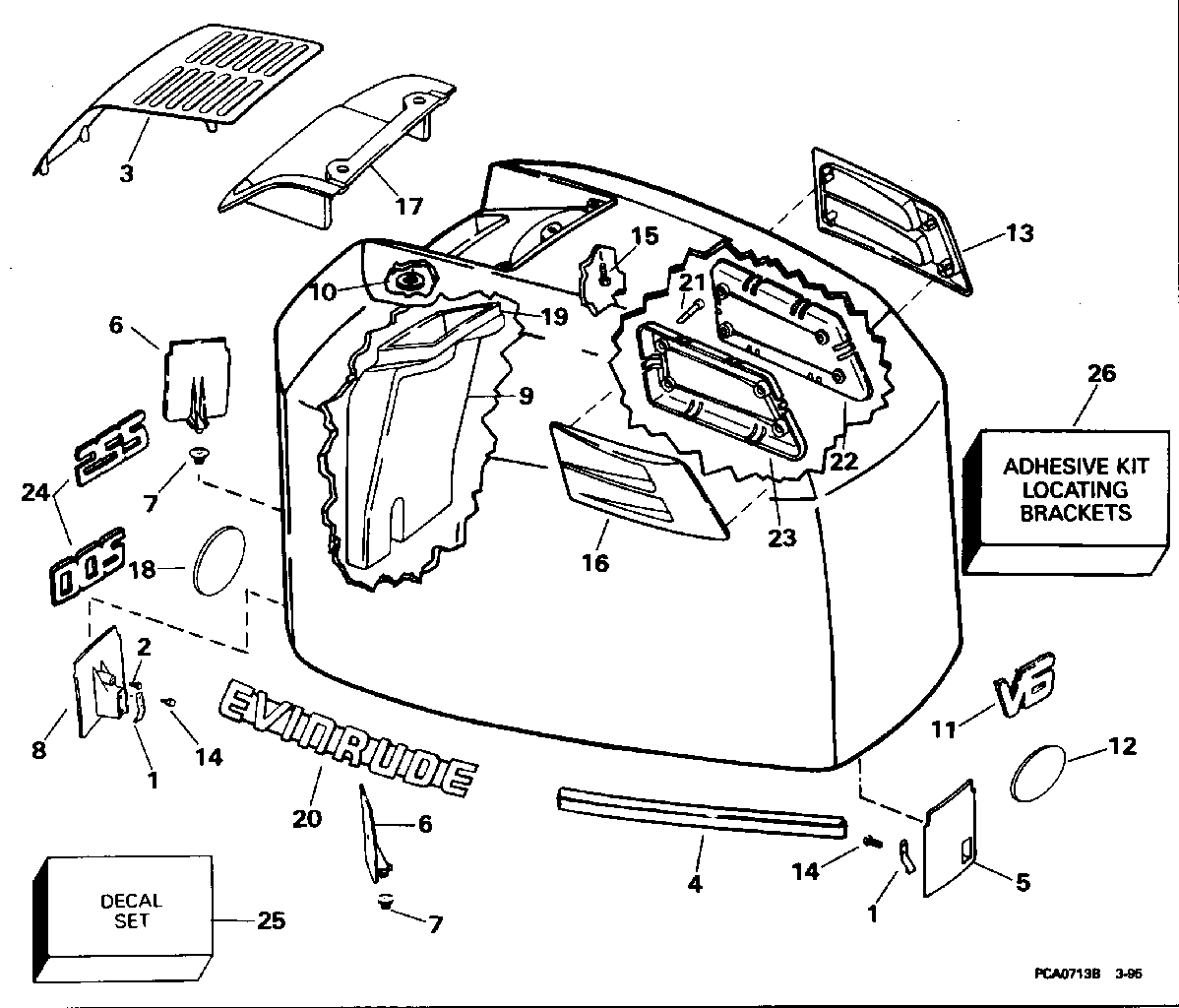 Capot moteur Evinrude – 200STL, 225STL
