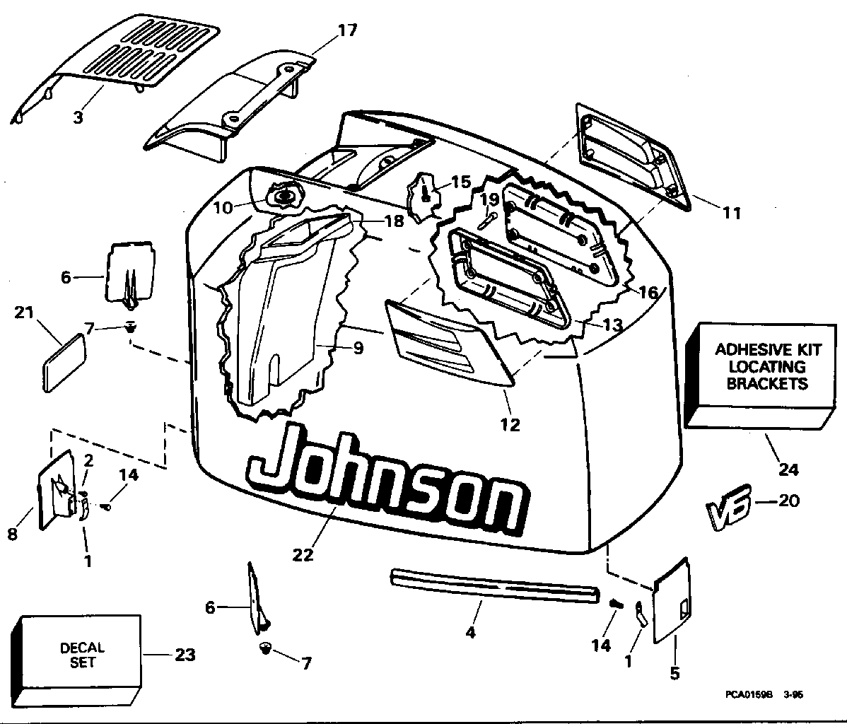 Capot moteur – Johnson – 200STL, 225STL