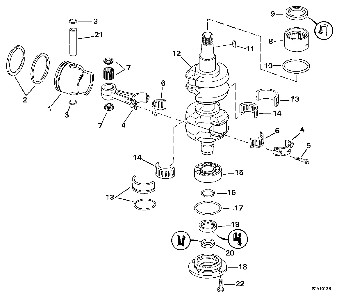 Vilebrequin et pistons